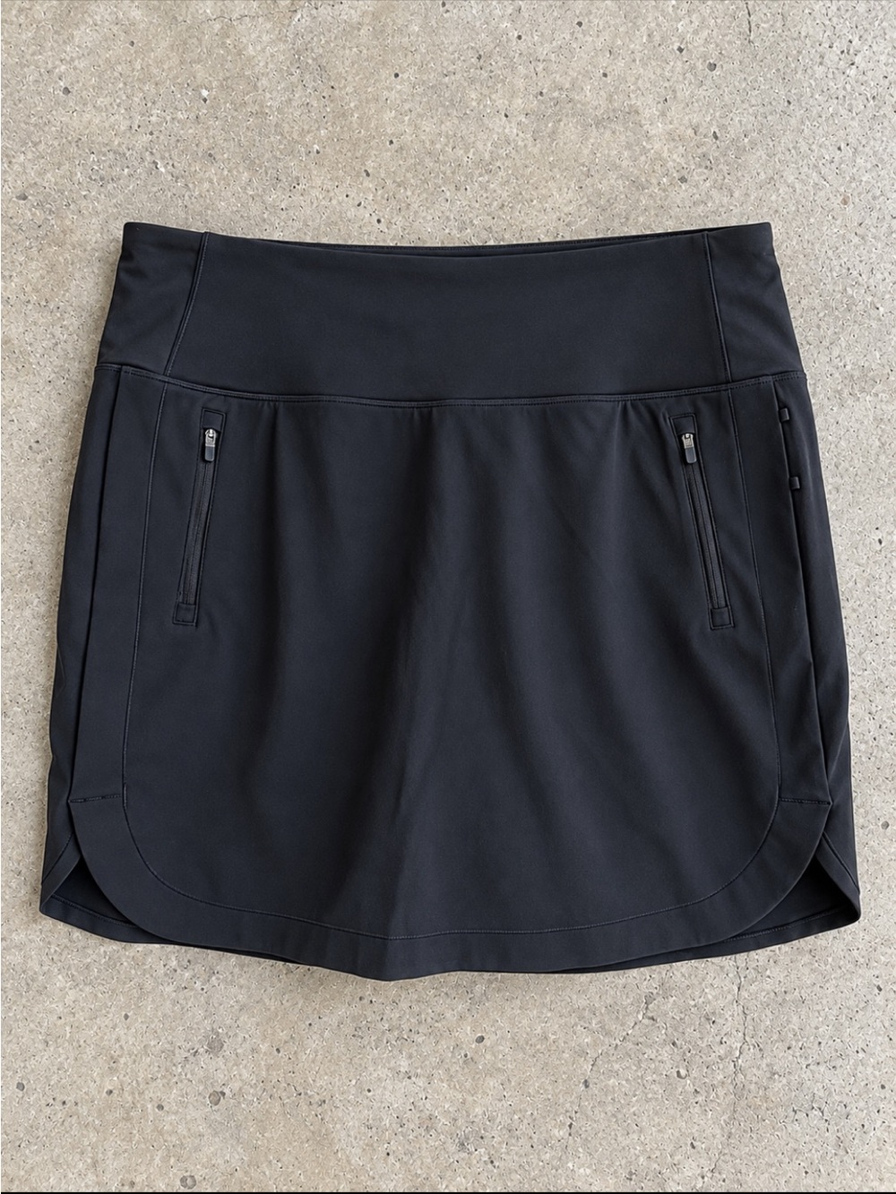 Athleta Fairway Golf Skort Woman XL Black Zip Pockets Built In Shorts Golf NEW